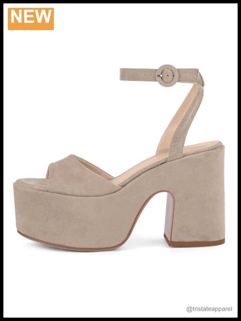 Chunky Platform Heels Open Toe Block High Heeled Sandals Ankle Strap